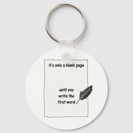 Het is maar een blanco pagina.. sleutelhanger (Voorkant)