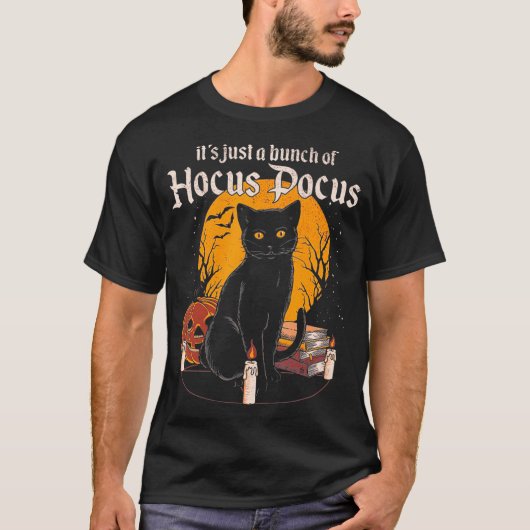 Het is maar een bundel grappige zwarte kat van Hal T-shirt (Voorkant)