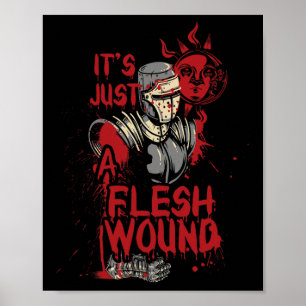 Het Is Maar Een Vleeswond Grappig Halloween Poster