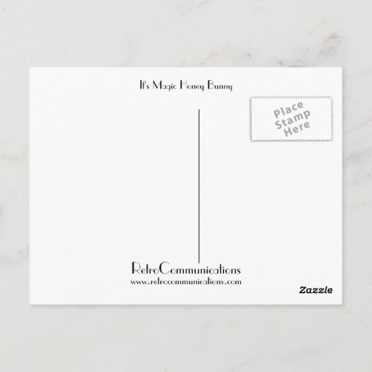 Het is Magic Honey Bunny Briefkaart (Achterkant)