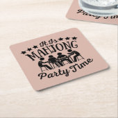 Het is mahjong feesttijd | Funny mahjong Kartonnen Onderzetters (Schuin)