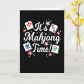 Het is Mahjong Time for All Mahjong Queens & PLaye Kaart (Gele Bloem)