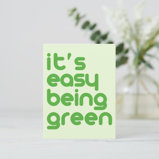 Het is makkelijk groen te zijn briefkaart (Staand voorkant)