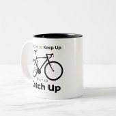 Het is makkelijker bij te blijven dan een fietsinh tweekleurige koffiemok (Voorkant links)