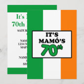 Het is Mamo's 70e verjaardag Ierse vlag uitnodigin Kaart (Voorkant / Achterkant)