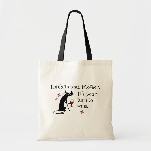 Het is mam's beurt voor een wijnwoordspeling tote bag (Voorkant)