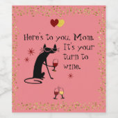 Het is mam's beurt voor een wijnwoordspeling wijn etiket (Enkel label)