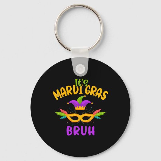 Het is Mardi Gras Bruh Carnaval Party Masker Kinde Sleutelhanger (Voorkant)