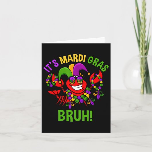 Het is Mardi Gras Bruh Dabbing Crawfish Carnaval K Kaart (Voorkant)