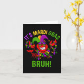 Het is Mardi Gras Bruh Dabbing Crawfish Carnaval K Kaart (Gele Bloem)