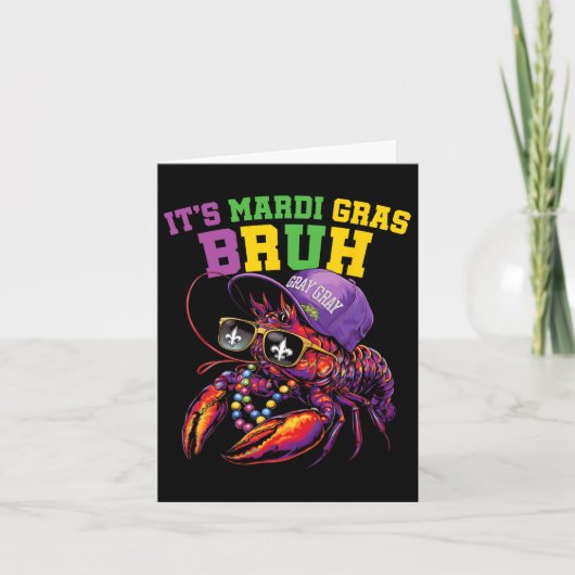 Het is Mardi Gras Bruh Dabbing Crawfish Carnaval K Kaart (Voorkant)