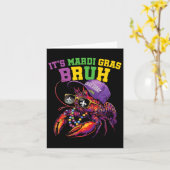 Het is Mardi Gras Bruh Dabbing Crawfish Carnaval K Kaart (Gele Bloem)