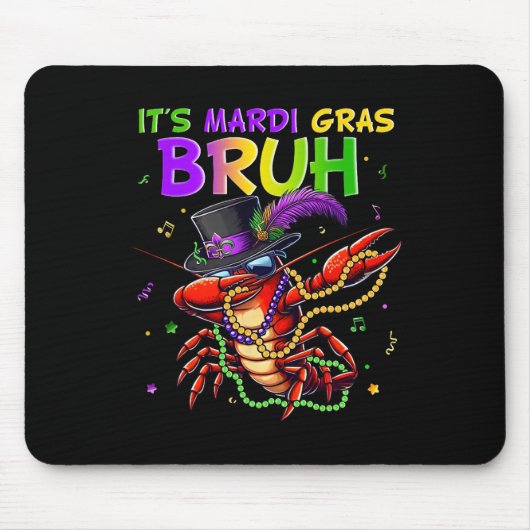 Het is Mardi Gras Bruh Dabbing Crawfish Carnival v Muismat (Voorkant)