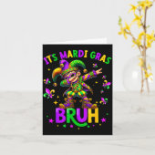 Het is Mardi Gras Bruh Dabbing Kabouter Nar Nieuw Kaart (Gele Bloem)