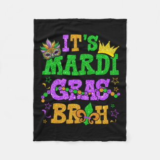 Het is Mardi Gras Bruh Funny Mardi Gras Tiener Boy Fleece Deken