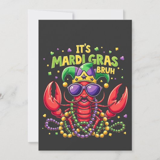 Het is Mardi Gras Bruh Funny Shrimp New Orleans   Kaart (Voorkant)
