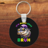 Het is Mardi Gras Bruh Marigator Alligator Mardi G Sleutelhanger (Voorkant)
