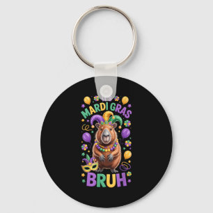 Het is mardi gras bruh meme capybara mardi gras sleutelhanger