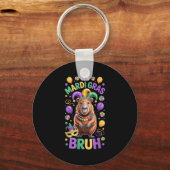 Het is mardi gras bruh meme capybara mardi gras sleutelhanger (Voorkant)