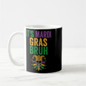 Het is Mardi Gras Bruh Skeleton Skull Funny Mardi Koffiemok (Links)
