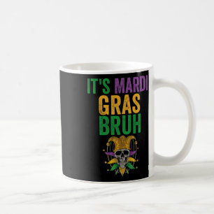 Het is Mardi Gras Bruh Skeleton Skull Funny Mardi  Koffiemok