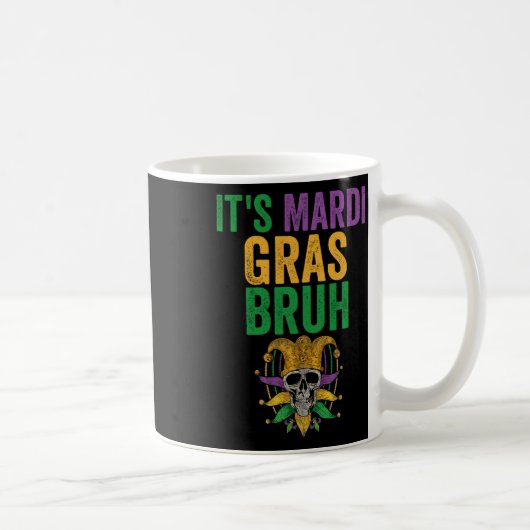 Het is Mardi Gras Bruh Skeleton Skull Funny Mardi Koffiemok (Rechts)