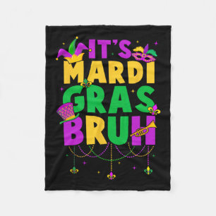 Het is Mardi Gras Bruh Tiener Boys Kinder Funny Ma Fleece Deken