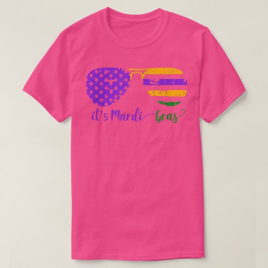 Het is Mardi Gras Glasses Carnival Fat Dinsdag T-shirt (Design voorkant)