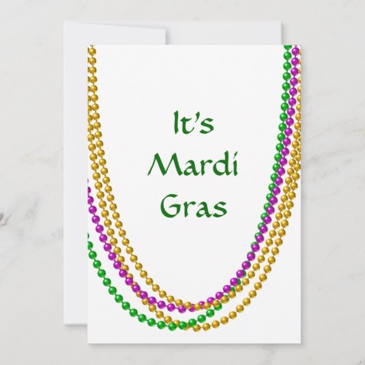 Het is Mardi Gras Invitation (wit) Kaart (Achterkant)