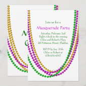 Het is Mardi Gras Invitation (wit) Kaart (Voorkant / Achterkant)