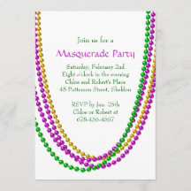 Het is Mardi Gras Invitation (wit)