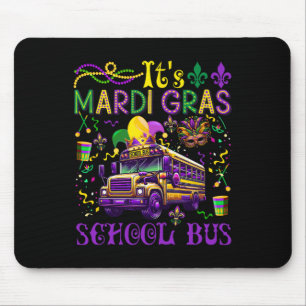 Het is Mardi Gras School Bus Driver Team Costume M Muismat