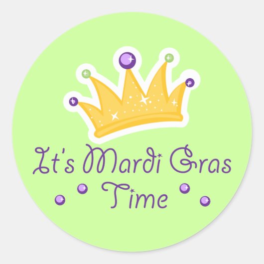 Het is Mardi Gras tijd Ronde Sticker (Voorkant)