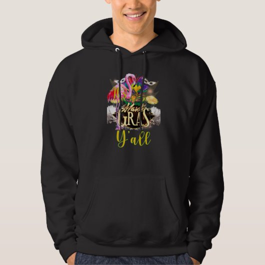 Het is Mardi Gras Yall Cute en Funny Mardi Gras Fe Hoodie (Voorkant)