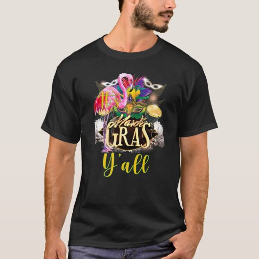Het is Mardi Gras Yall Cute en Funny Mardi Gras Fe T-shirt (Voorkant)