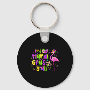 Het is Mardi Gras Yall Flamingo Carnaval Louisiana Sleutelhanger