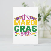 Het is Mardi Gras Y'all Funny Carnival Party Gift Bedankkaart (Staand voorkant)