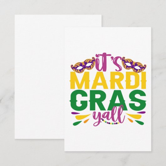 Het is Mardi Gras Y'all Funny Carnival Party Gift Bedankkaart (Voorkant / Achterkant)