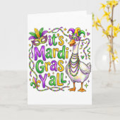 Het is Mardi Gras Yall Goose Grappige Carnaval Opt Kaart (Gele Bloem)