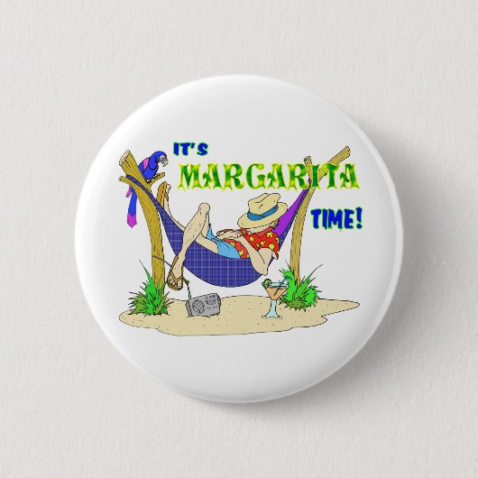 Het is MARGARITA tijd Ronde Button 5,7 Cm (Voorkant)