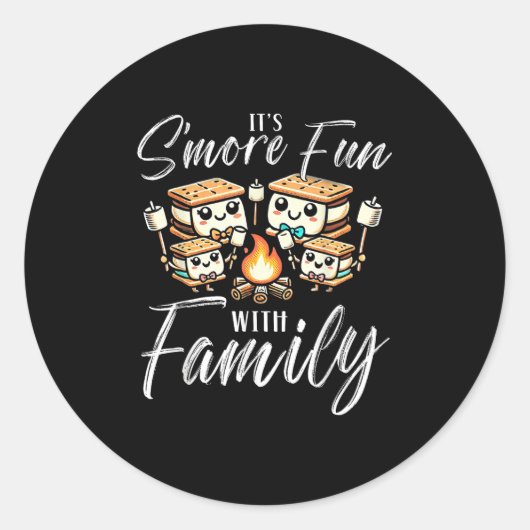 Het is meer plezier met familie Smore Happy Camper Ronde Sticker (Voorkant)