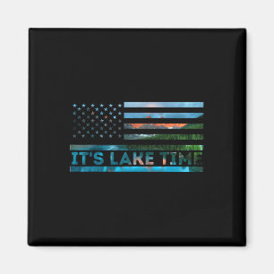 Het is Meer Tijd Zonsondergang Amerikaanse Vlag Zo Magneet