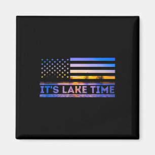 Het is Meer Tijd Zonsondergang Amerikaanse Vlag Zo Magneet