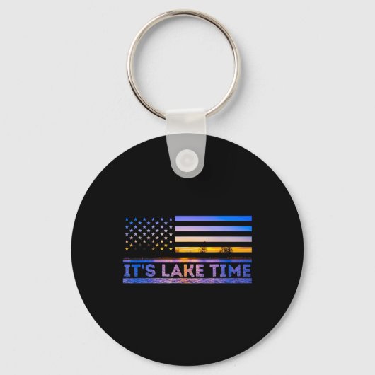 Het is Meer Tijd Zonsondergang Amerikaanse Vlag Zo Sleutelhanger (Voorkant)