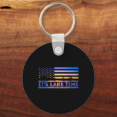 Het is Meer Tijd Zonsondergang Amerikaanse Vlag Zo Sleutelhanger (Voorkant)