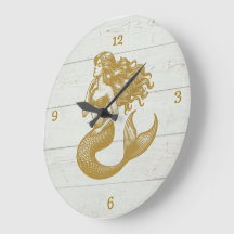 Het is Mermaid Time Wall Clock