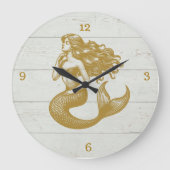 Het is Mermaid Time Wall Clock Grote Klok (Voorkant)