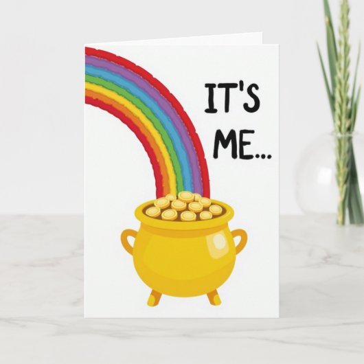Het Is Mij Regenboog Gouden Pot Kaart (Voorkant)