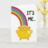 Het Is Mij Regenboog Gouden Pot Kaart (Gele Bloem)