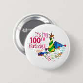 Het is mijn 100e verjaardag (Petten van de Partij) Ronde Button 5,7 Cm (Voorkant /achterkant)